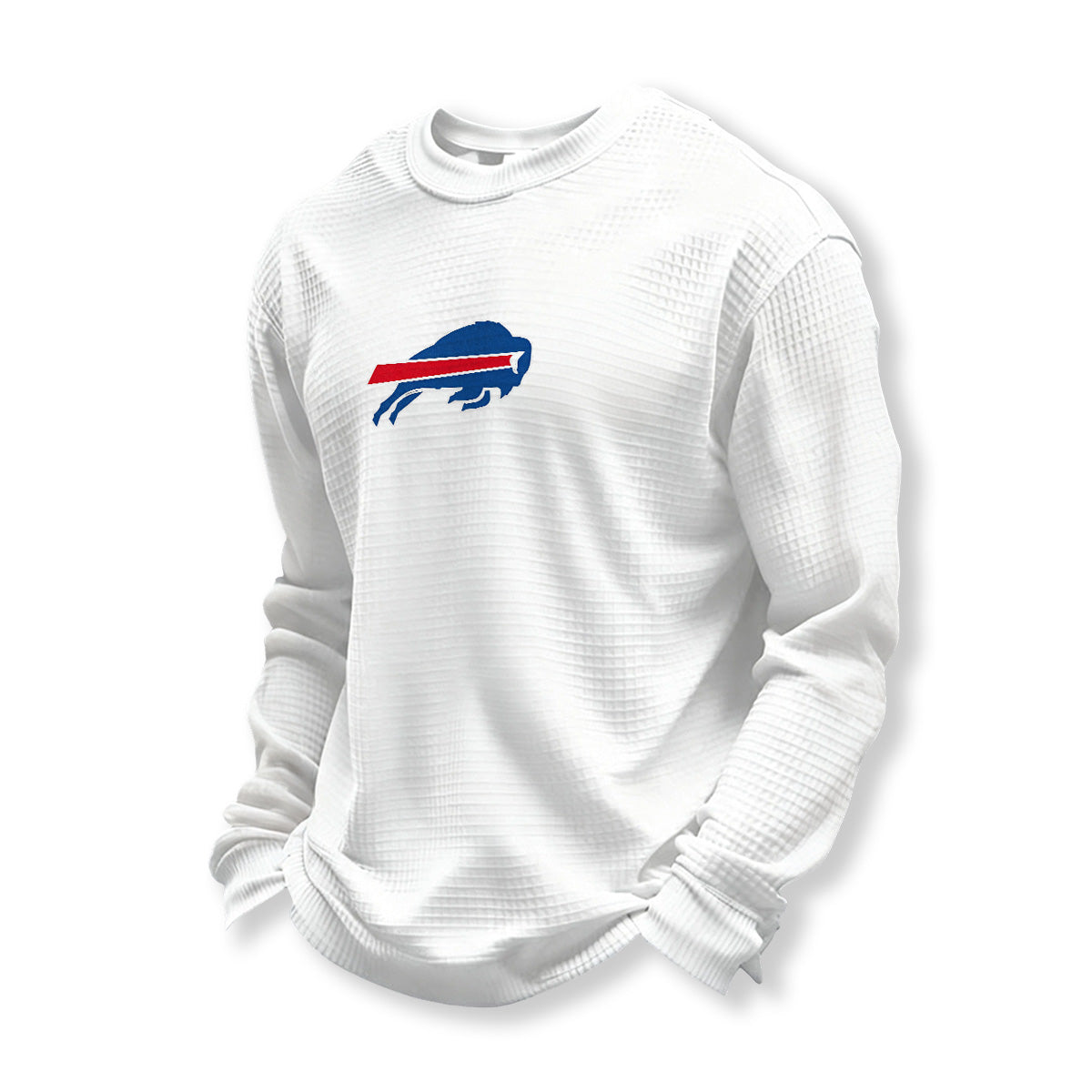 Buffalo Bills Helmet Waffle Knit Crewneck Sweatshirt
