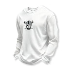 Raiders Helmet Graphic Waffle Knit Crewneck Sweatshirt