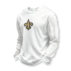 New Orleans Saints Helmet Waffle Knit Crewneck Sweatshirt
