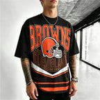 Retro Cleveland Browns Helmet Printed T-Shirt