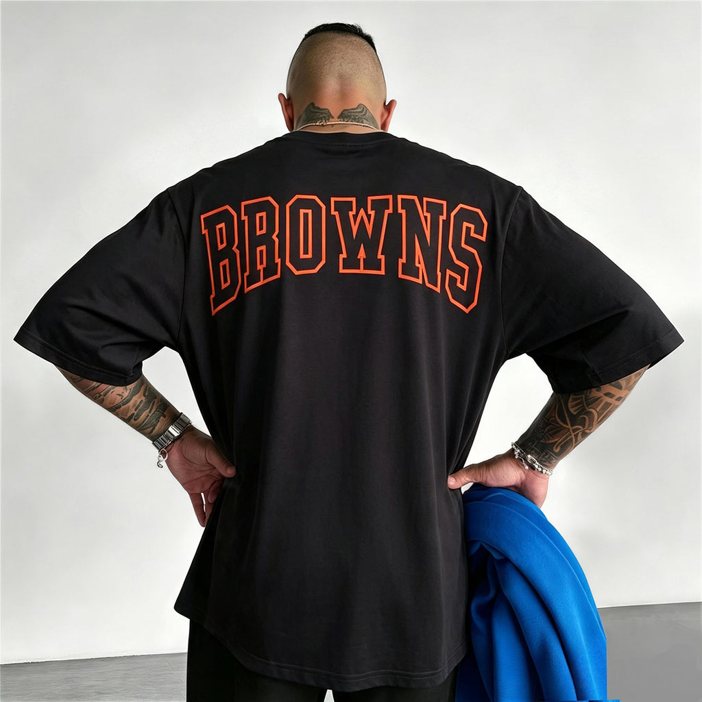 Retro Cleveland Browns Helmet Printed T-Shirt