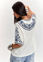 Boho Floral Border Toronto Argonauts V-Neck Blouse