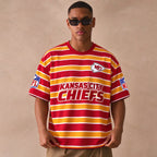 Men's Kansas City Chiefs Striped Crew Neck Short Sleeve T-Shirt