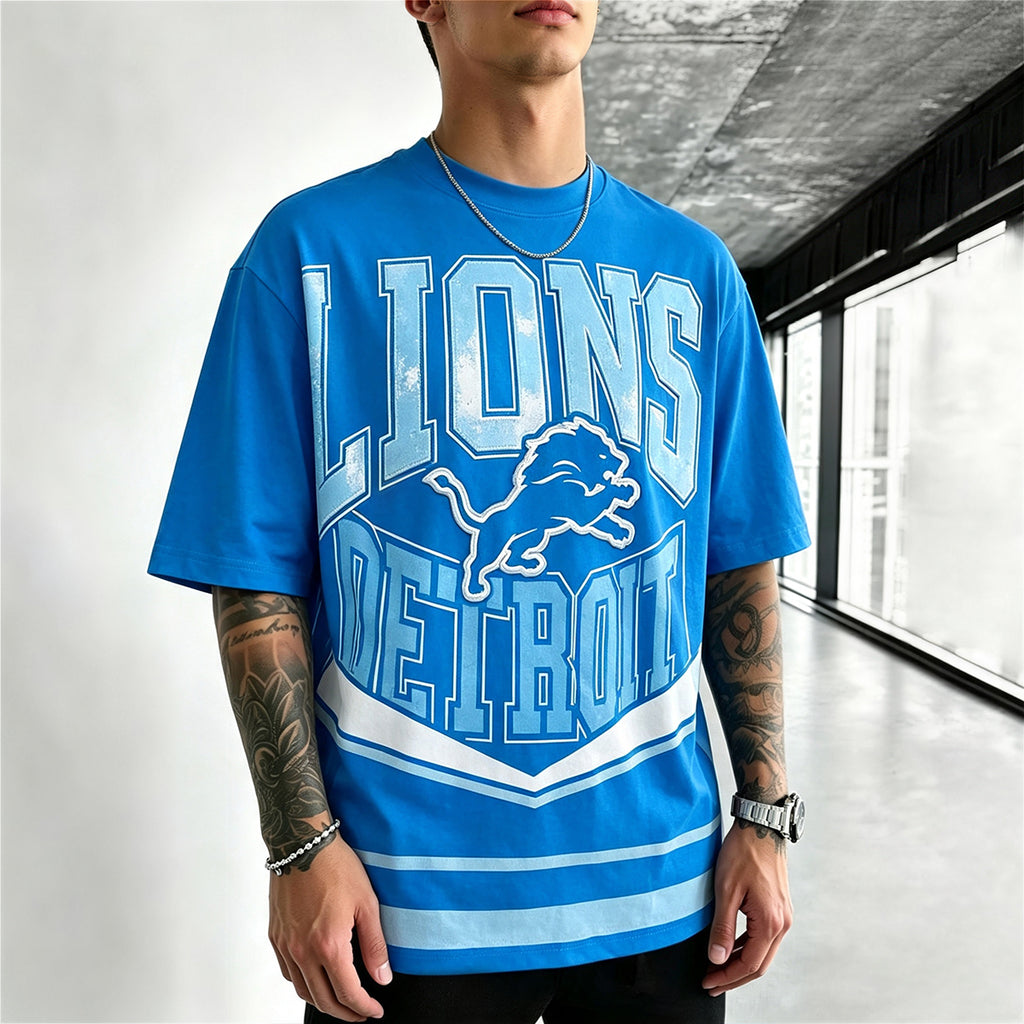Detroit Lions Retro Printed T-Shirt