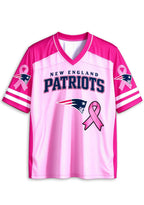 Women New England Patriots Breast Cancer Awareness Pink Ribbon Mesh Jersey