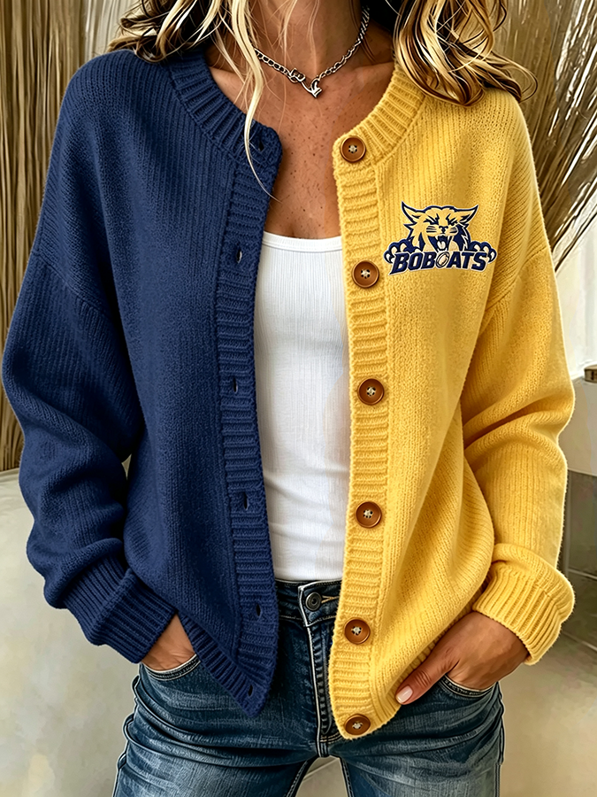 Women'S Casual Football Plant Knitted Cardigan Top