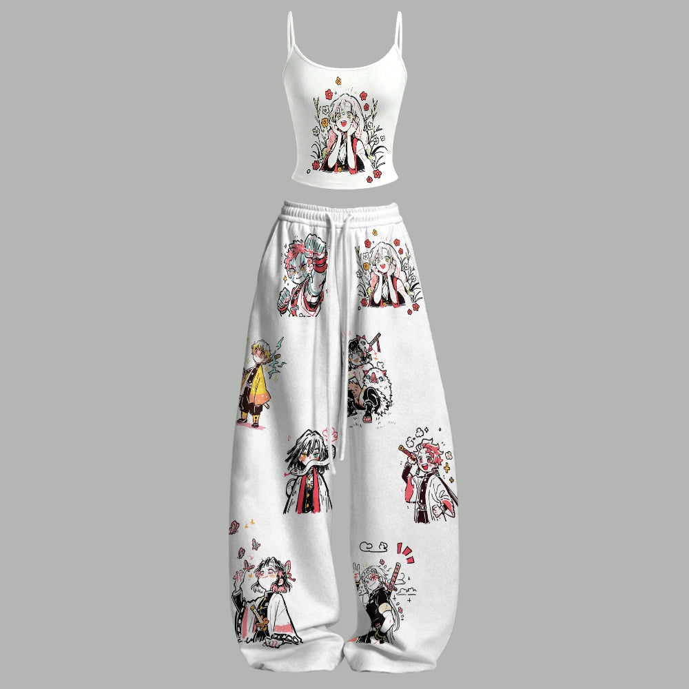 Demon Slayer Top & Elasticated Trousers Two-Piece Set