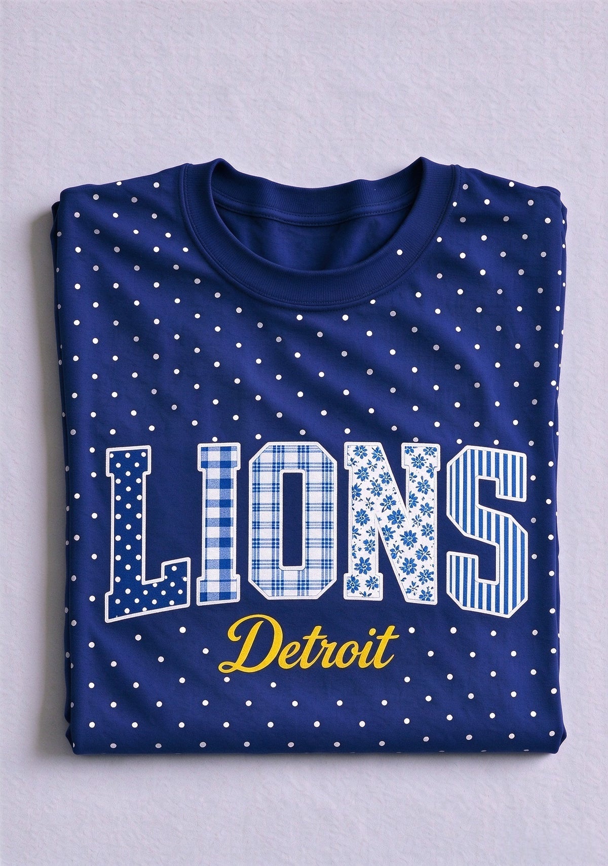 Women's Detroit Lions Polka Dot Game Day Crewneck Sweatshirt