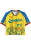 Los Arrieros Park Retro Colombian Flag Cropped Mesh Jersey Shirt