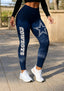 Dallas Cowboys Navy Blue Workout Leggings For Lady