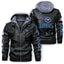 Tennessee Titans Logo PU Faux Leather Hooded Jacket