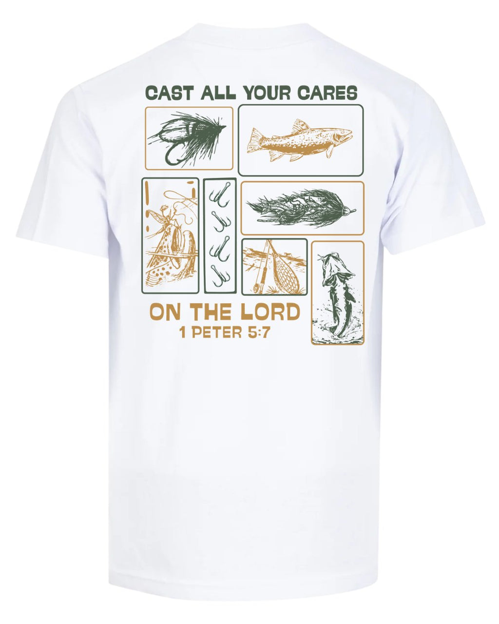 Faith & Fishing "Cast Your Cares" T-shirt