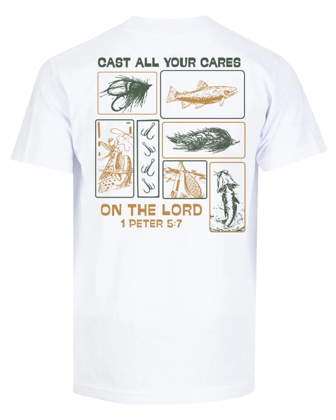 Faith & Fishing "Cast Your Cares" T-shirt