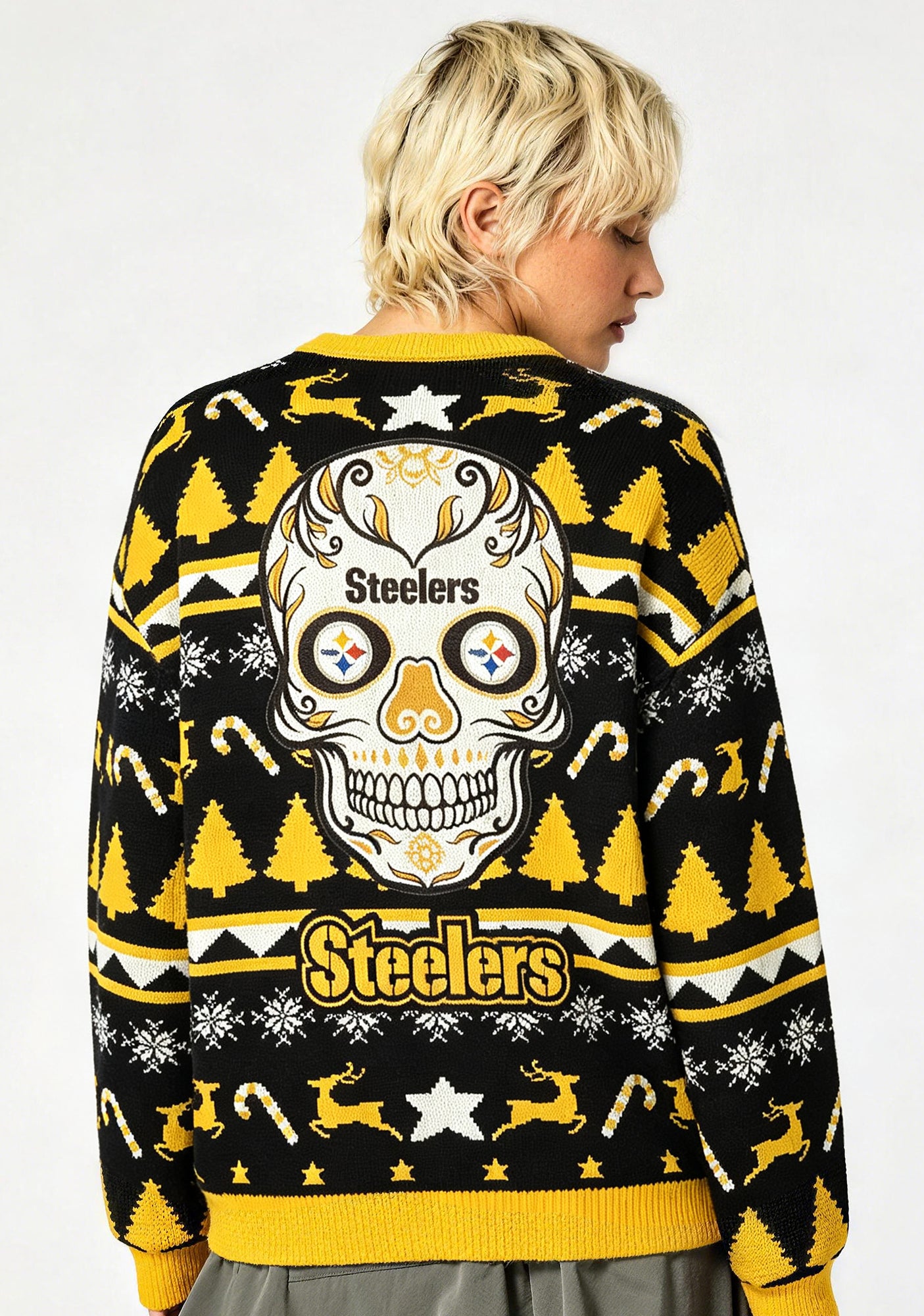 Pittsburgh Steelers Ugly Christmas Football Fan Sweatshirt Secondary image
