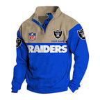 Men's Las Vegas Raiders Button Mock Neck Sweatshirt