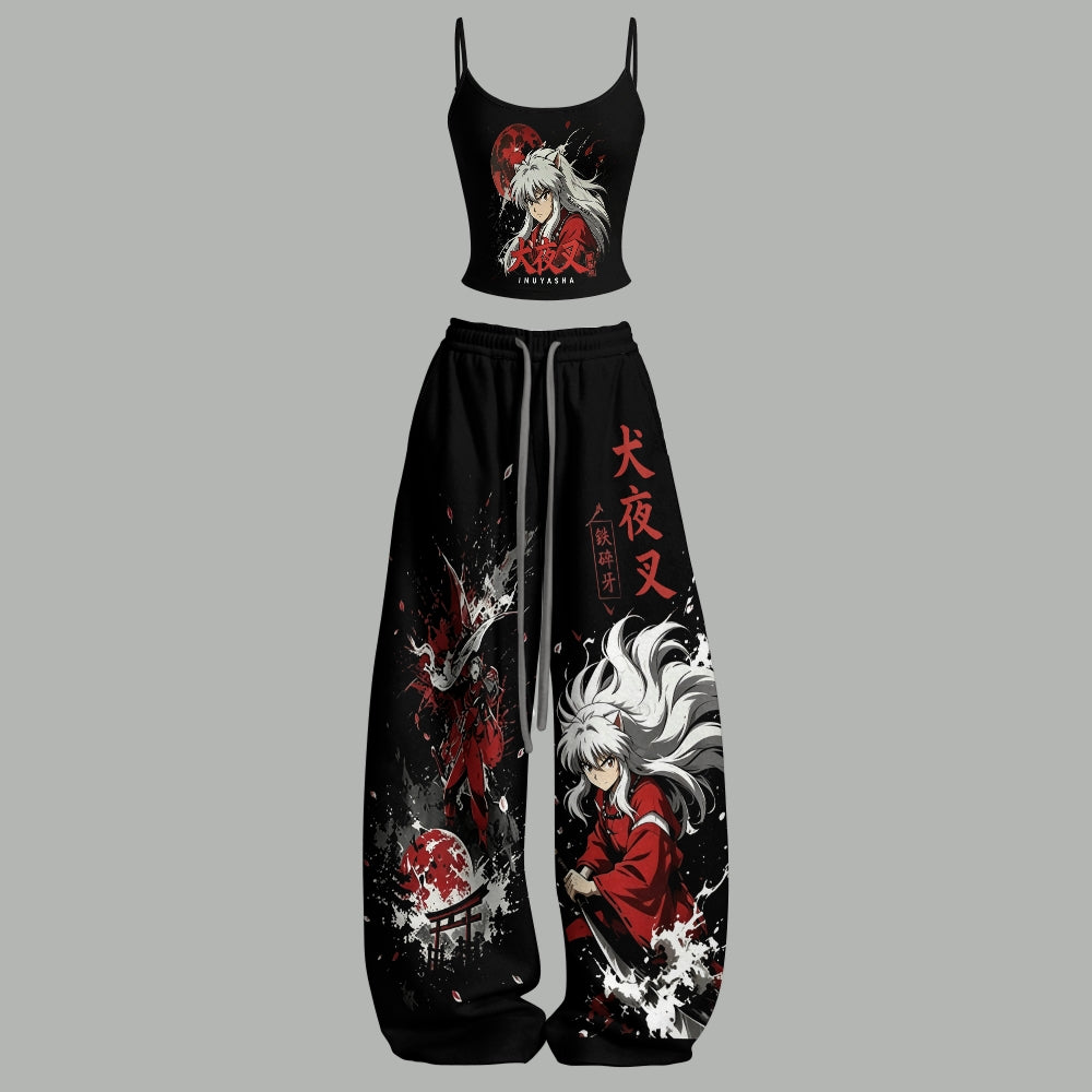 Top & Elasticated Trousers Two-Piece Set 2605014253