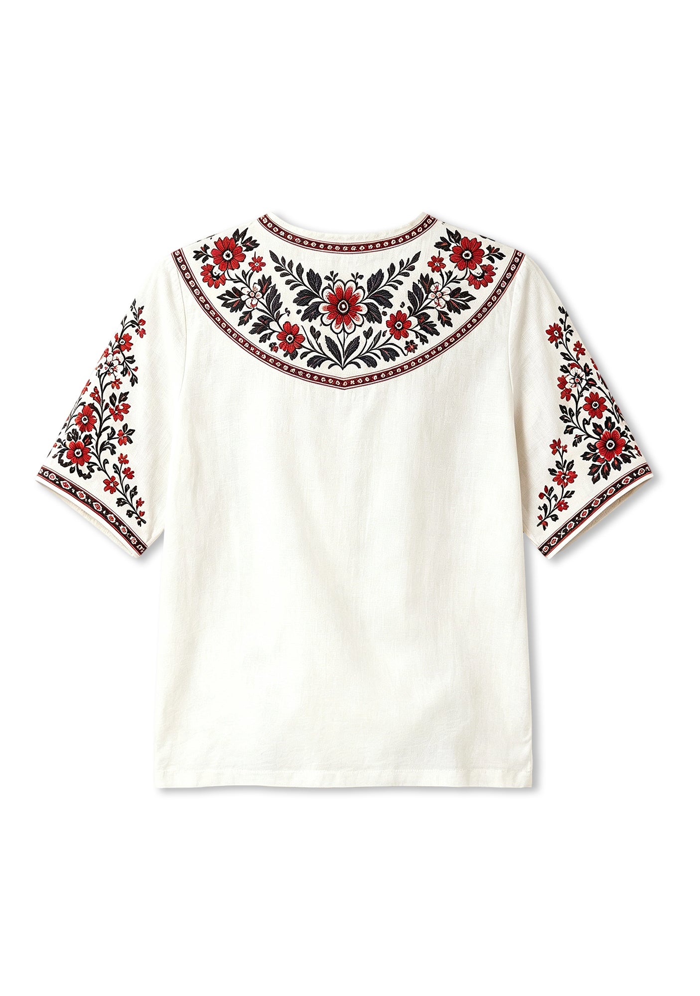 Boho Floral Border Calgary Stampeders V-Neck Blouse