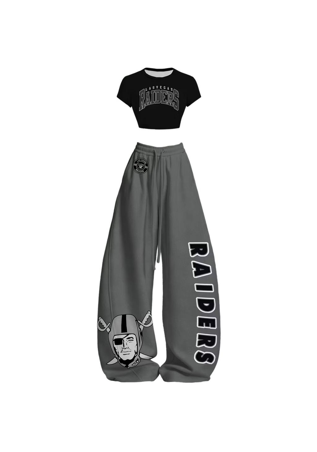 Las Vegas Raiders Raider Head Mascot Tops & Elasticated Trousers Two-Piece Set