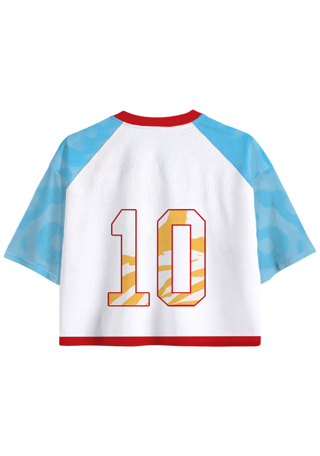 Abstract Gold Stripe Colombia Cropped Mesh Jersey Shirt