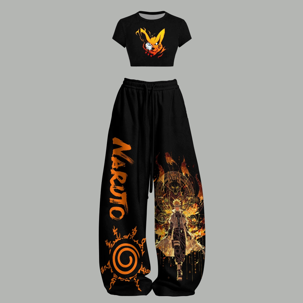 NARUTO Women T-Shirt  & Elasticated Trousers Two-Piece Set