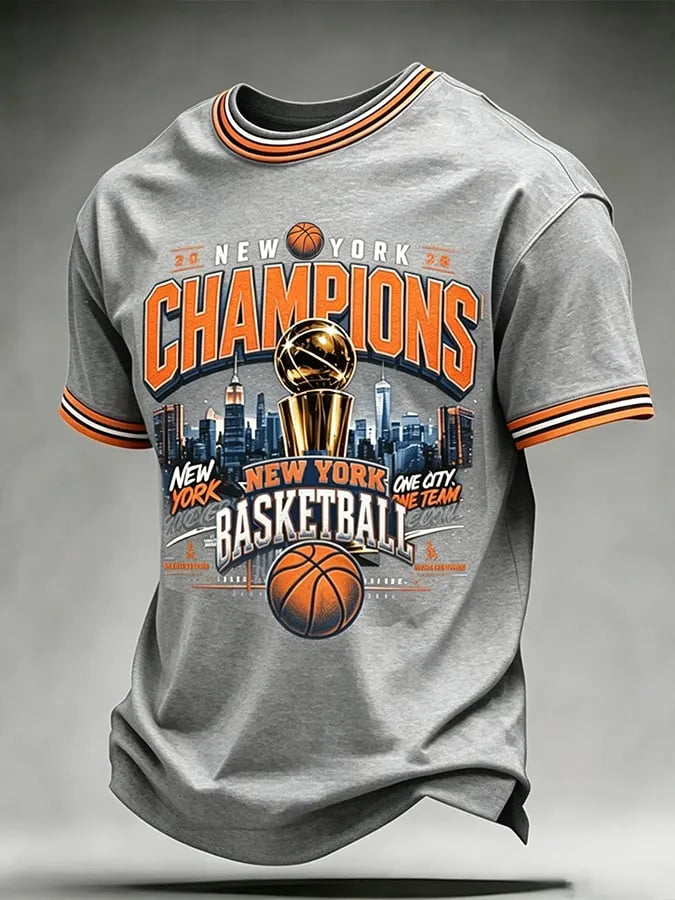 Men's New York Champions Basketball Ringer T Shirt Main image