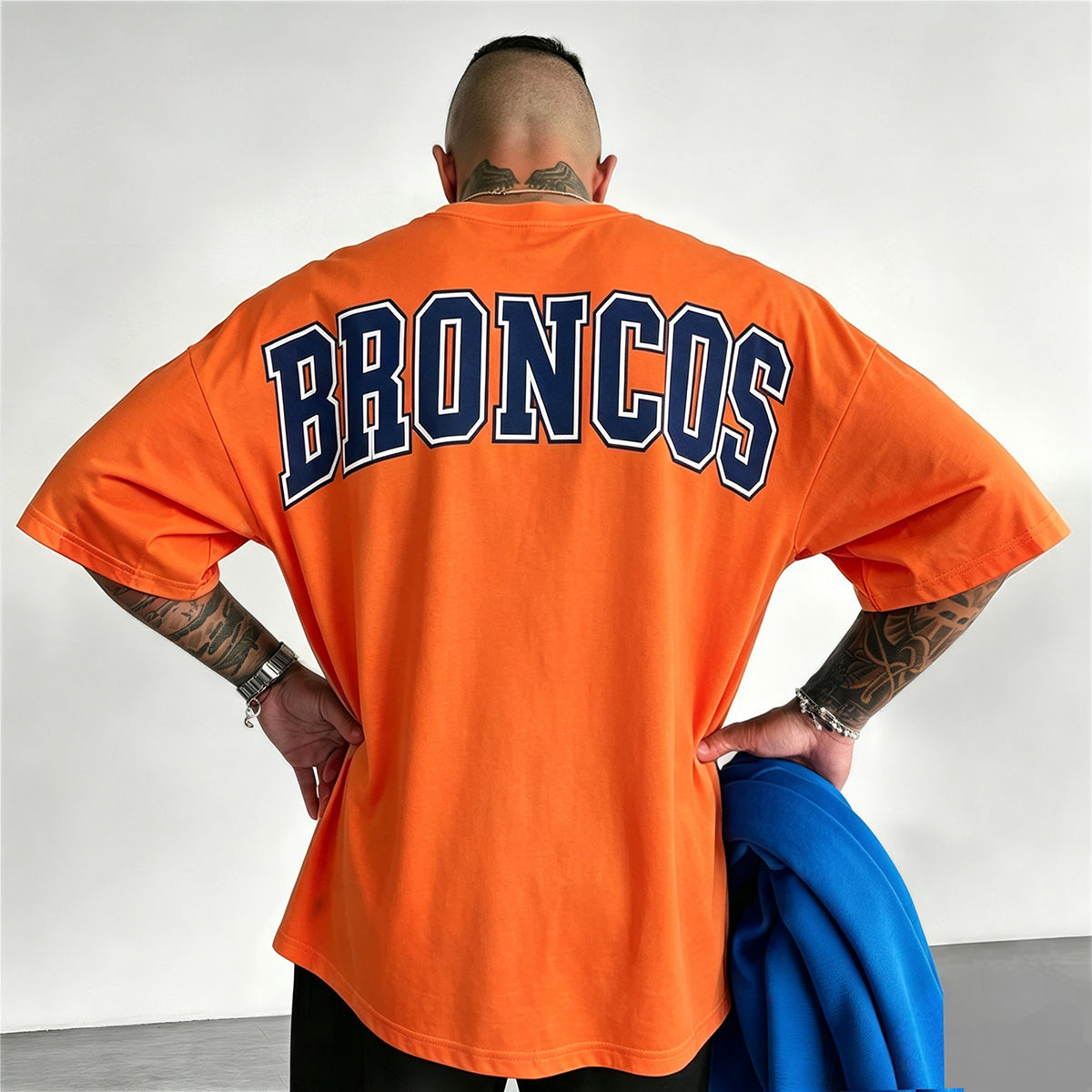 Denver Broncos Retro Worn‑In Logo Printed T-Shirt Secondary image