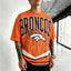 Denver Broncos Retro Worn‑In Logo Printed T-Shirt