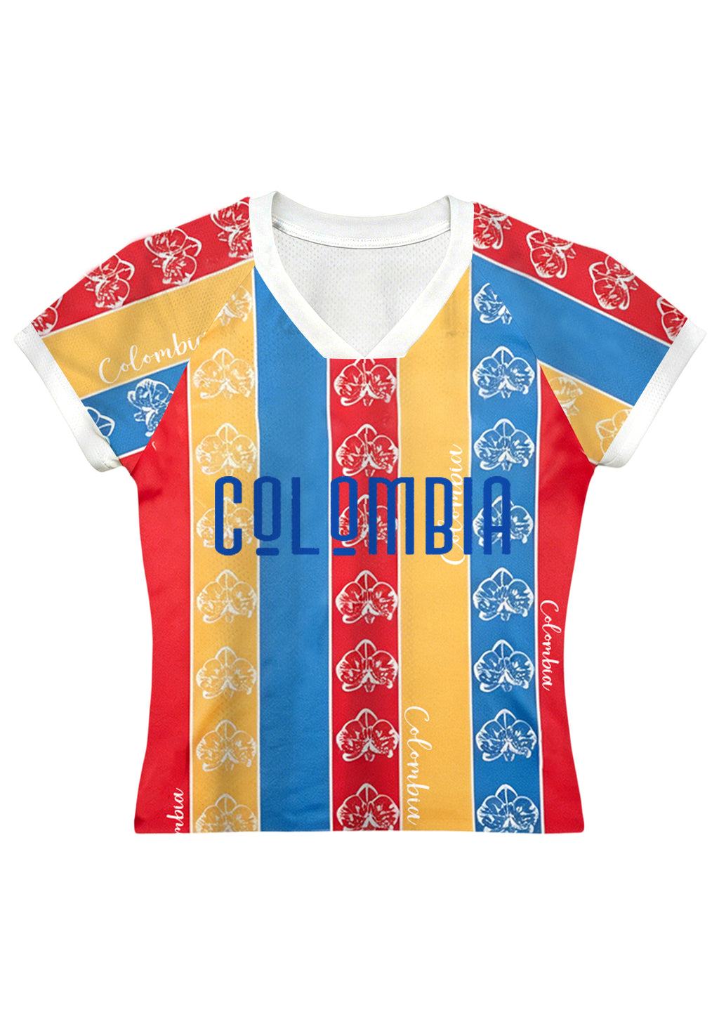 Colombia National Flag Stripe Orchid Baby Tee