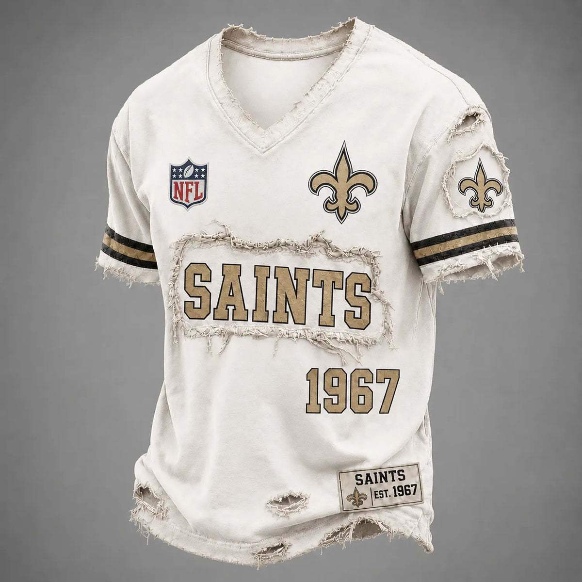 NO x NFL LUXURY V-Neck T-Shirt 3005 DatND DVT