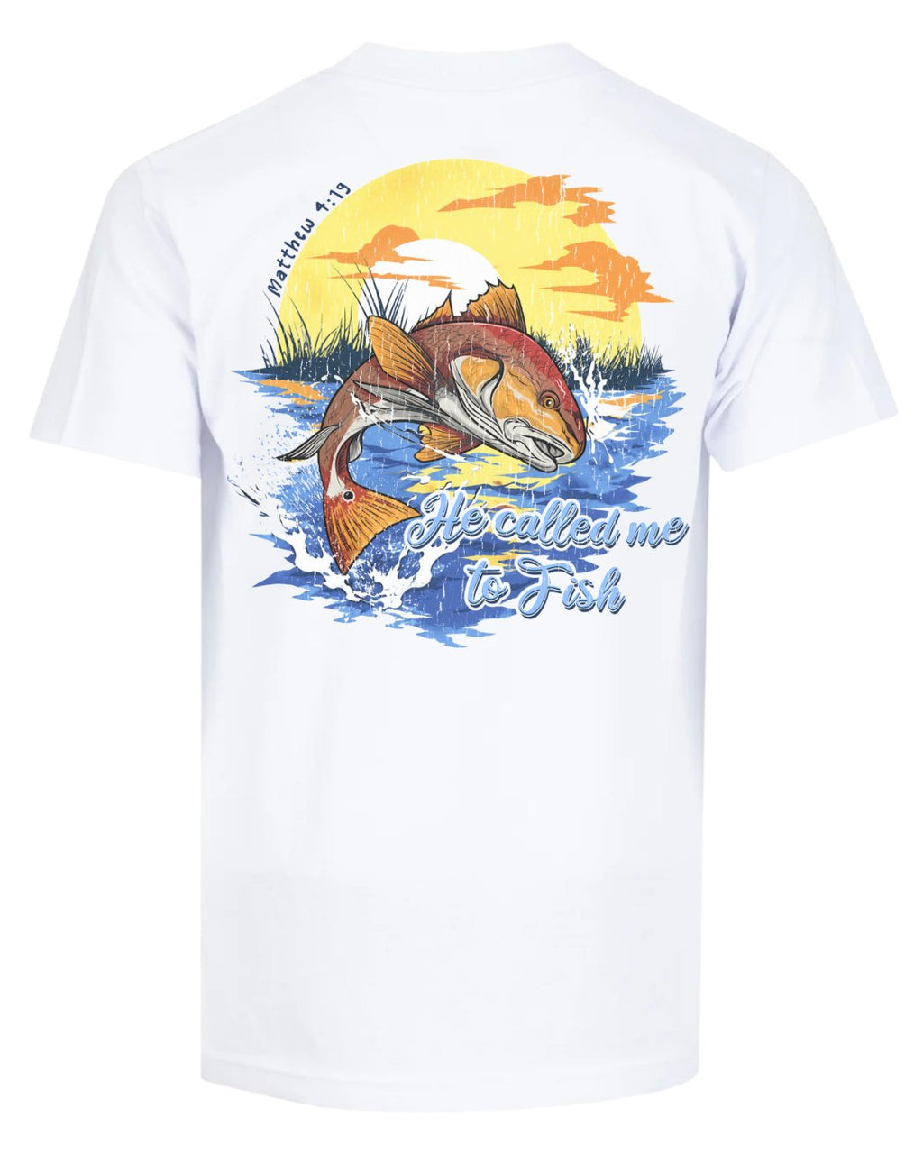 Matthew 4:19 Redfish Angler Faith Based T-shirt