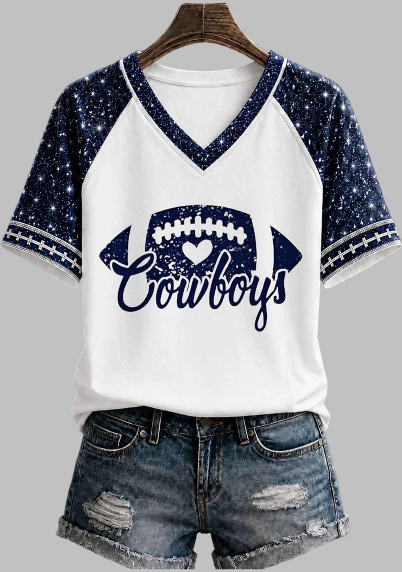 Women's Game Day Football Printed Casual T-Shirt Secondary image