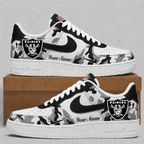 Las Vegas Raiders Custom Name Camo Fan Sneakers