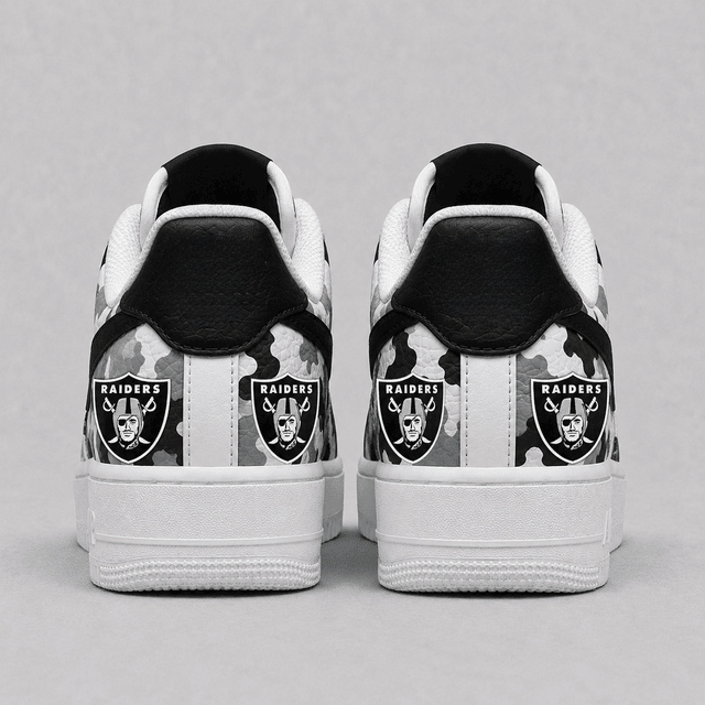Las Vegas Raiders Custom Name Camo Fan Sneakers Secondary image