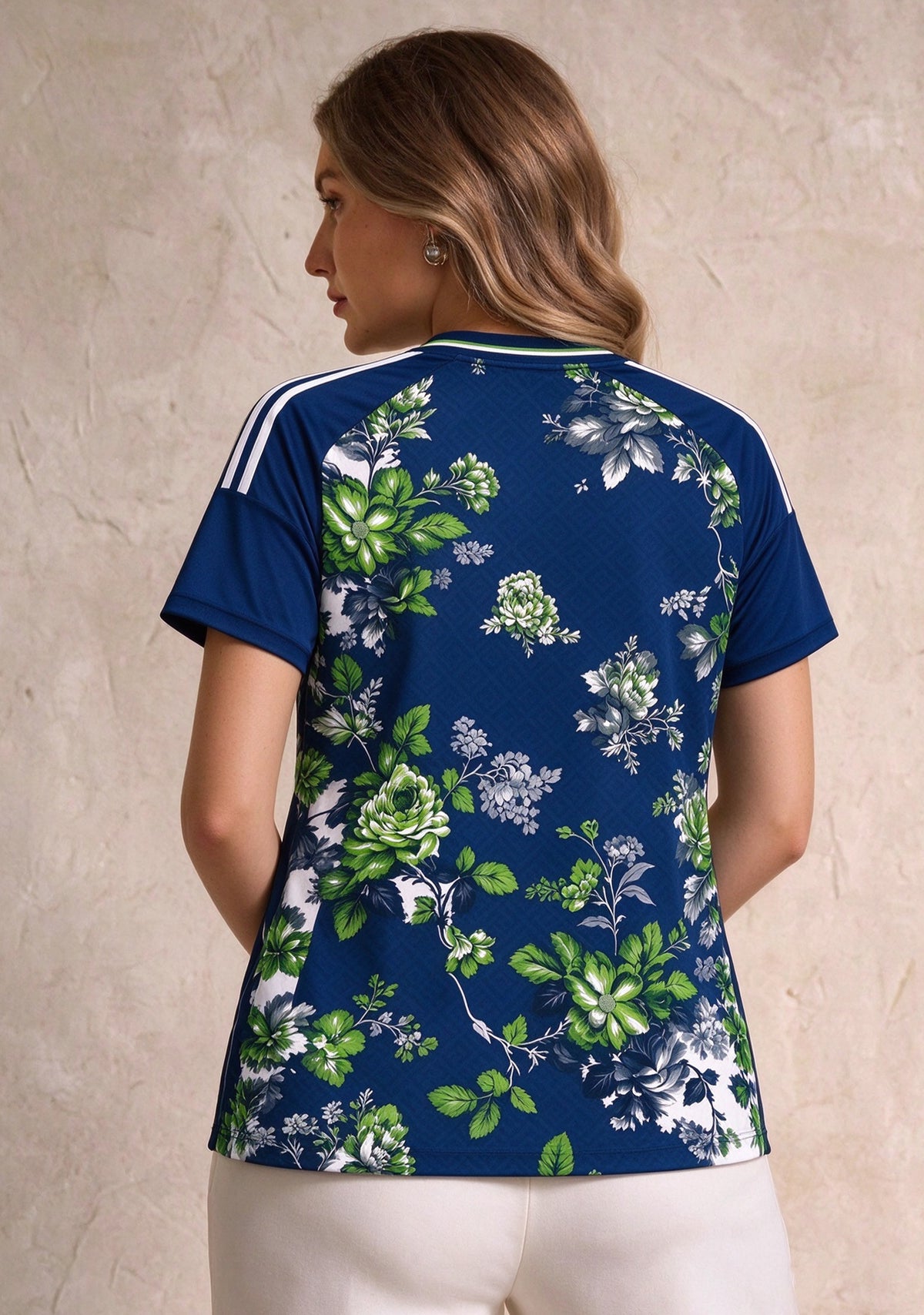 Women's Seattle Seahawks Floral V-Neck T Shirt