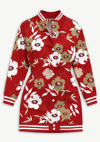 Women's San Francisco 49ers Floral Print Button Down Jacket Dress