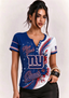 Women New York Giants Floral Henley T-Shirt