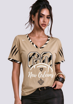 Go New Orleans Saints Fan V-Neck T-Shirt