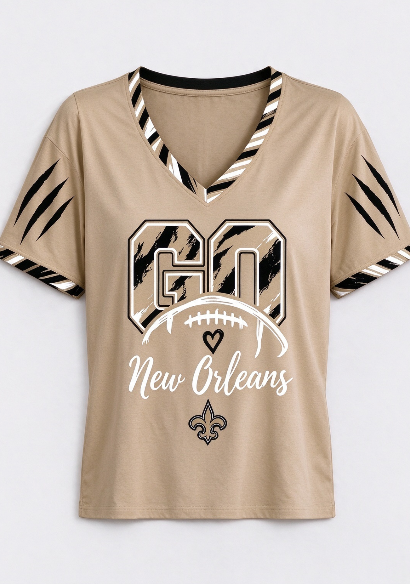 Go New Orleans Saints Fan V-Neck T-Shirt Secondary image