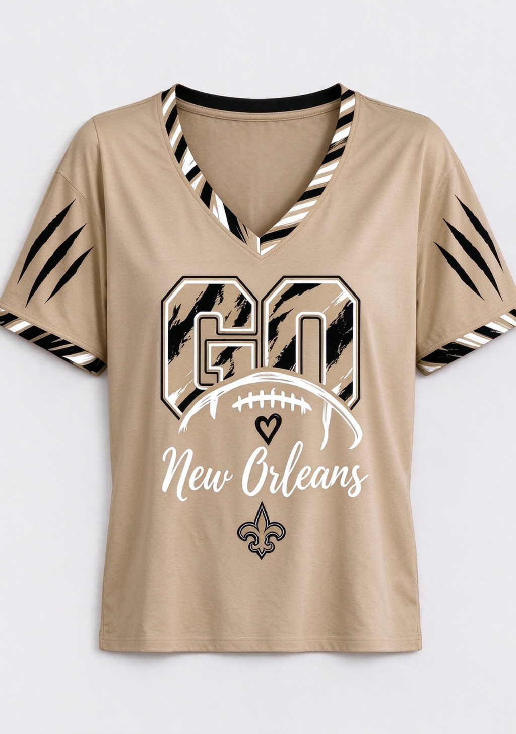 Go New Orleans Saints Fan V-Neck T-Shirt