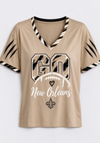 Go New Orleans Saints Fan V-Neck T-Shirt