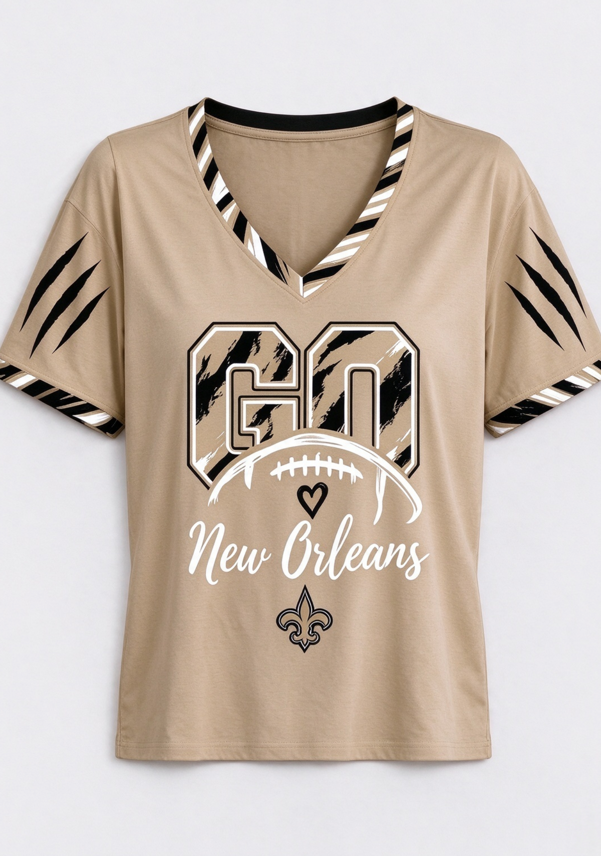 Go New Orleans Saints Fan V-Neck T-Shirt