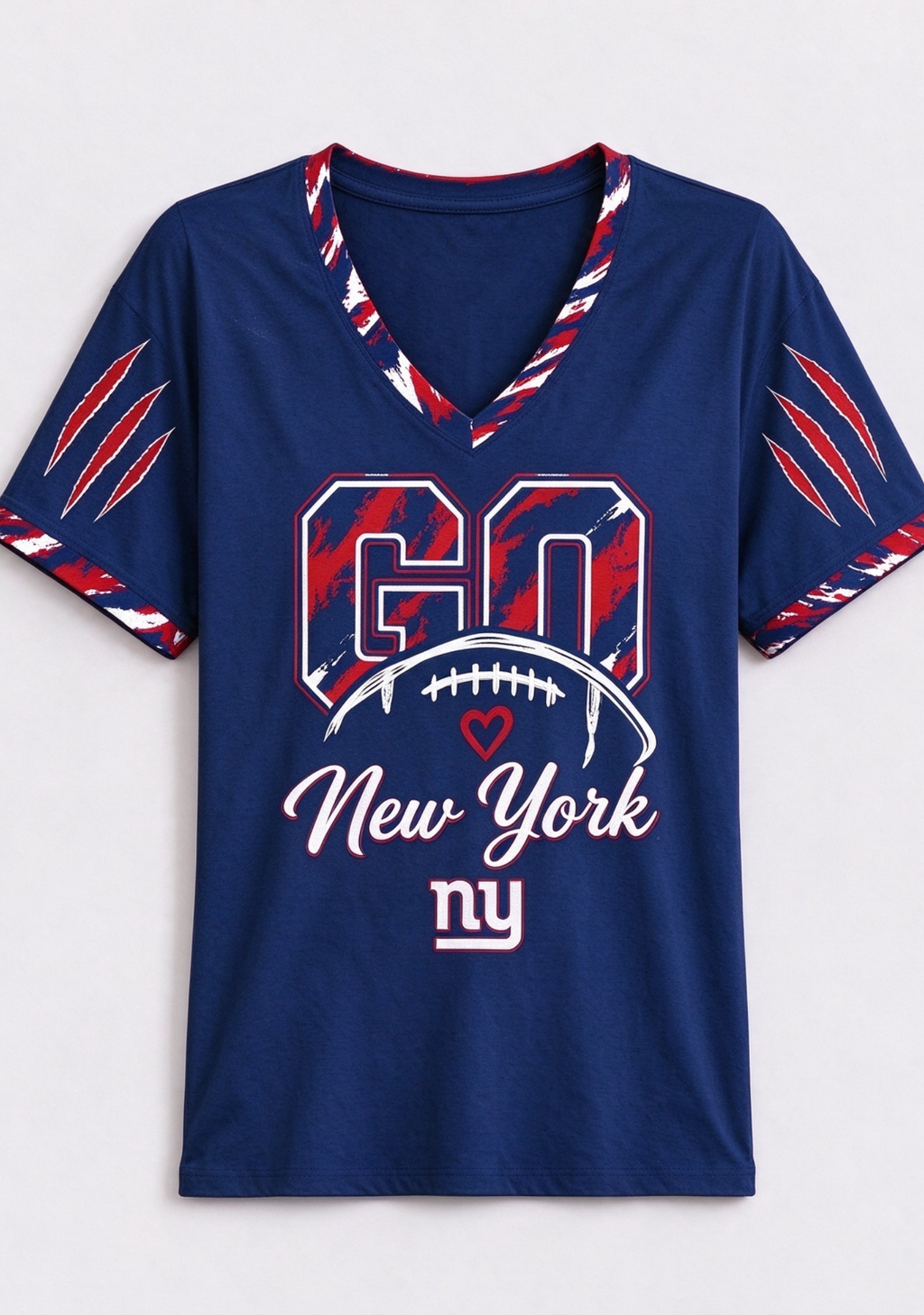 Go New York Giants Football Fan V-Neck T-Shirt