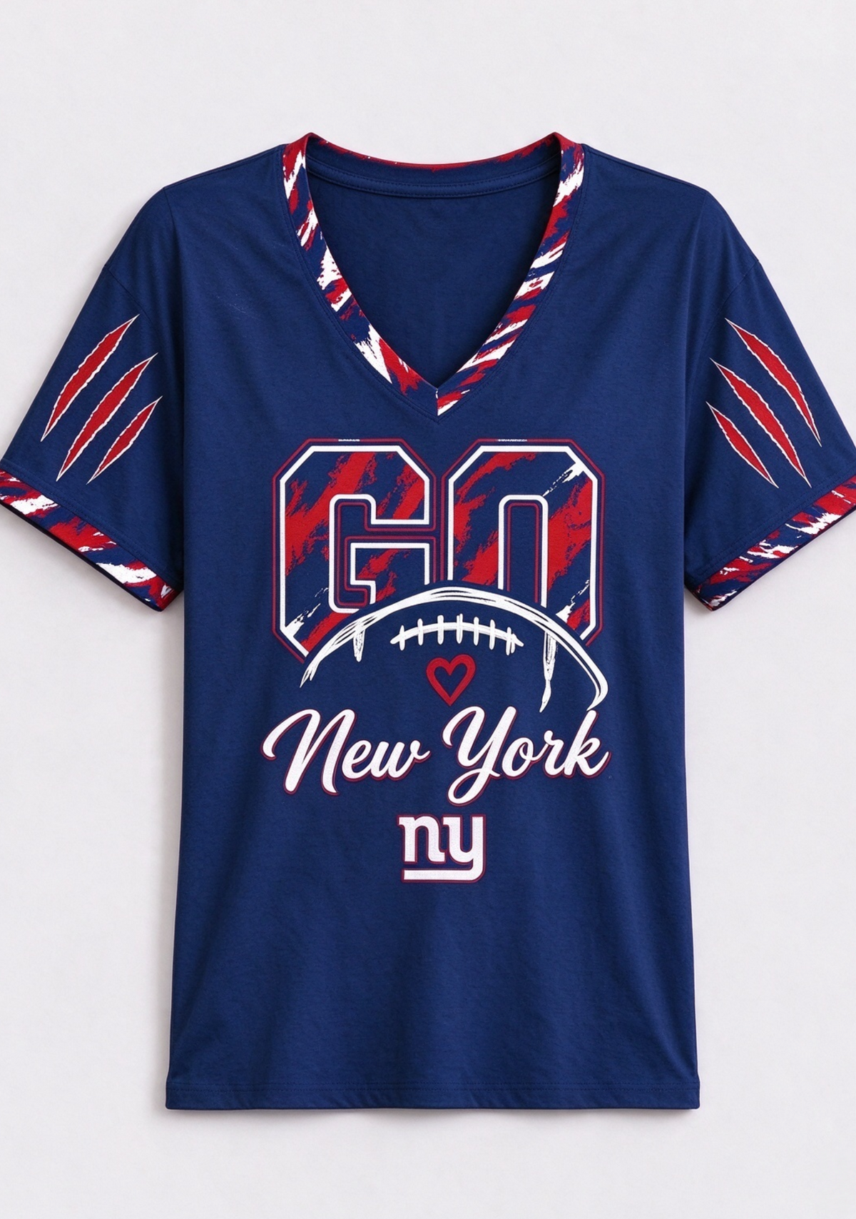 Go New York Giants Football Fan V-Neck T-Shirt