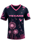 Houston Texans Breast Cancer Awareness Dandelion V-Neck T-Shirt