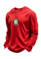 Pittsburgh Steelers Helmet Graphic Waffle Knit Crewneck Sweatshirt