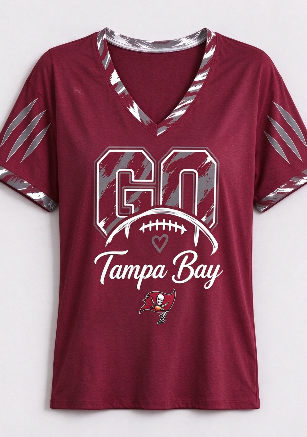 Go Tampa Bay Buccaneers Fan V-Neck T-Shirt