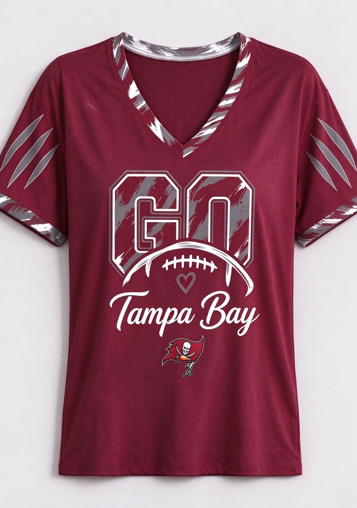 Go Tampa Bay Buccaneers Fan V-Neck T-Shirt