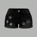 Las Vegas Raiders X Pokémon Bodysuit  & Stretch Black Denim Shorts Two-Piece Set