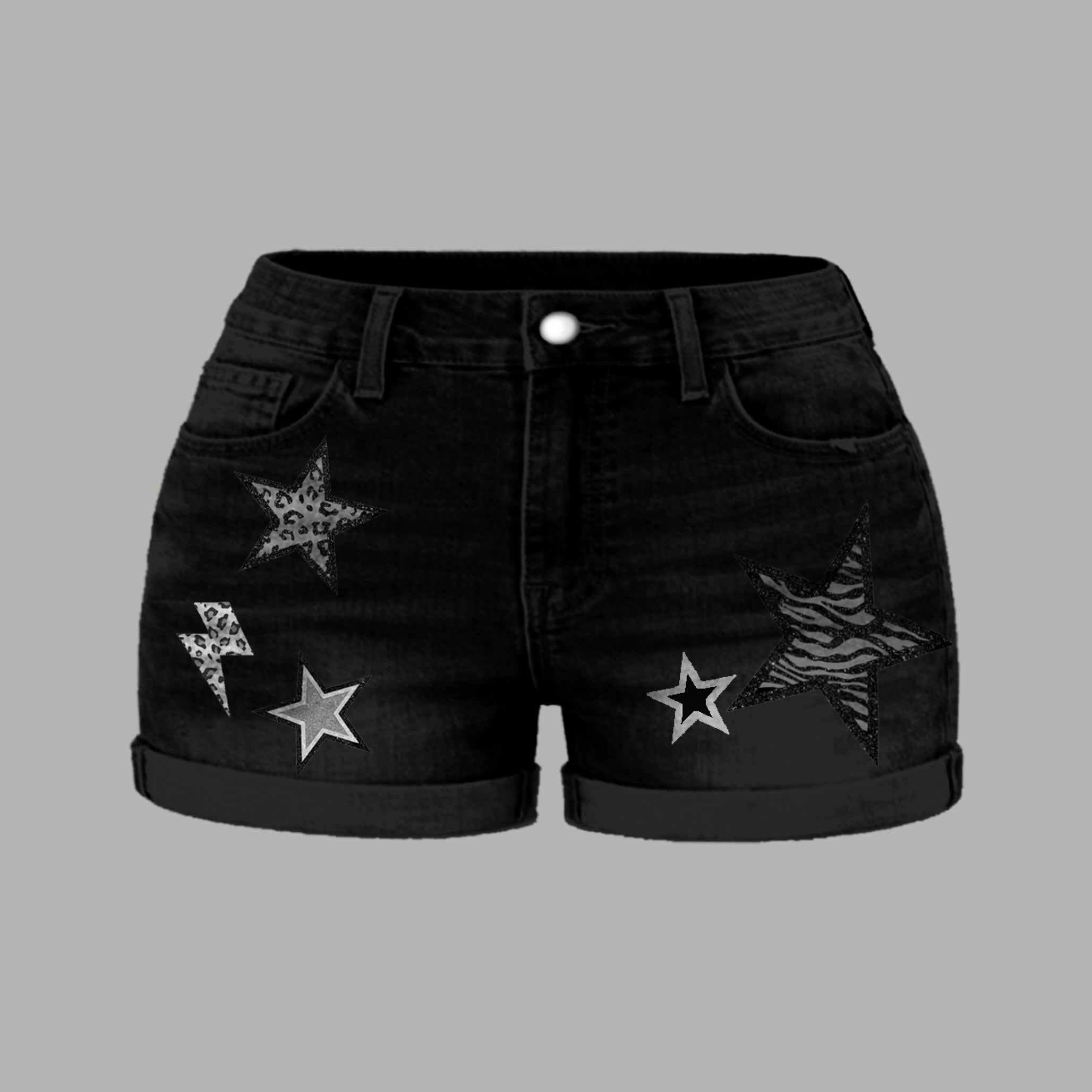 Las Vegas Raiders X Pokémon Bodysuit  & Stretch Black Denim Shorts Two-Piece Set