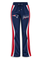 Women's New England Patriots Crewneck Sweatshirt & Flared Pants 2 Piece Set